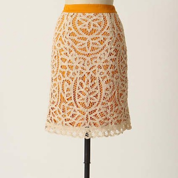Anthropologie Dresses & Skirts - Anthro Odille Lacemaker Fitted Pencil Skirt 0